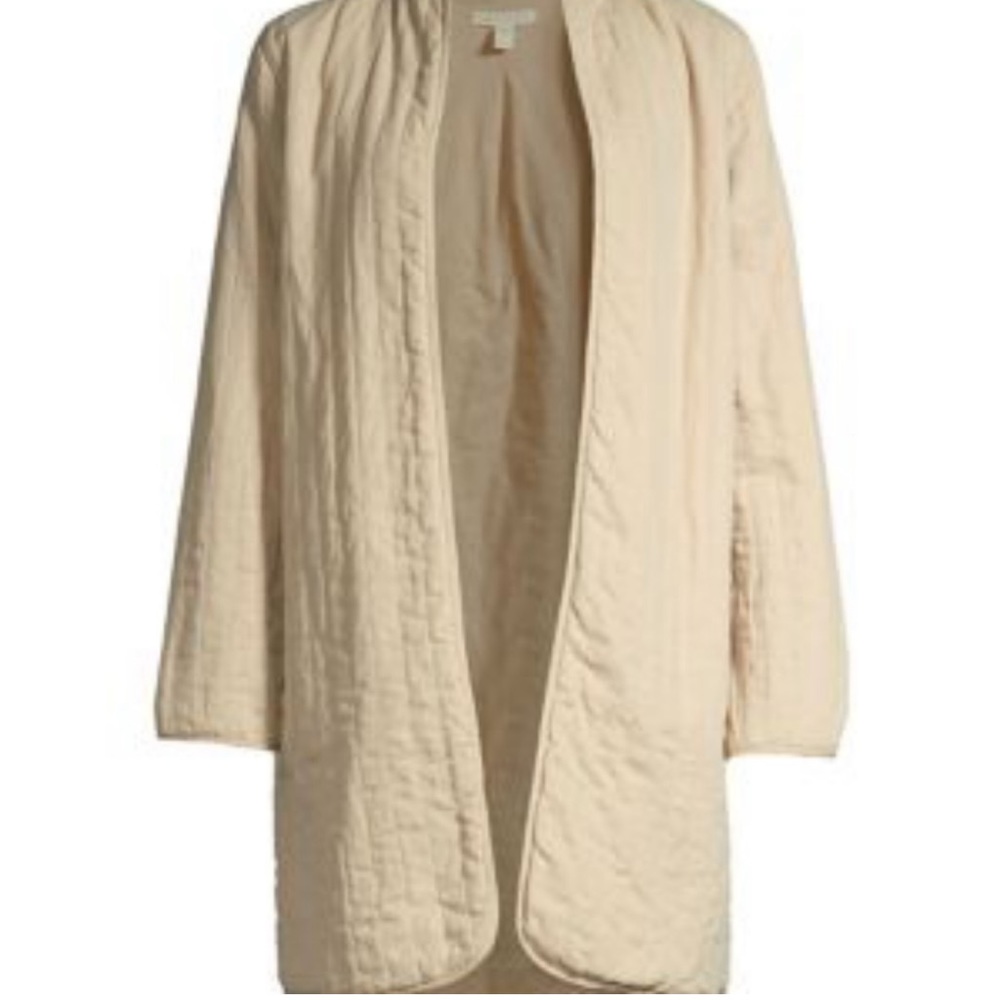 Eileen Fisher Quilted Tencel & Linen Long Jacket, NWOT